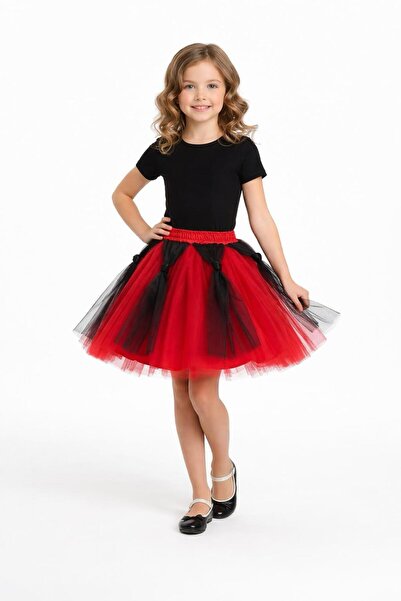 Kuraff Giyim Tulle Detailled Show Skirt Suitable for April 23, October 29, Sp...