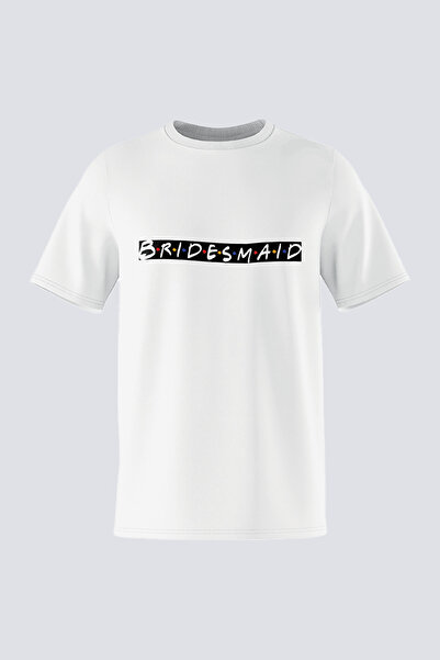 Tişört Mania تي شيرت مطبوع للجنسين بقصة عادية 100% قطن - بتصميم Bridesmaid Front