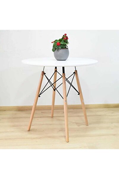 Arnohome Modern round table with wooden legs – a stylish and lightweight desi...
