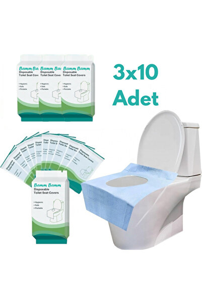 BAMM BAMM Kullan At 2 Katlı Klozet Kapağı Örtüsü | 3x10 Adet | Tüm Klozetlerl...