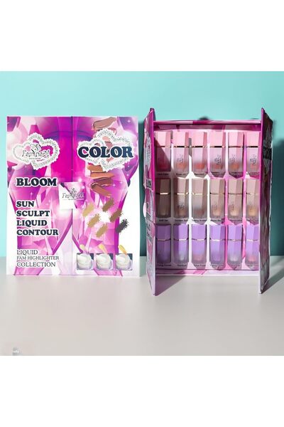 famina21 Liquid Blush, Liquid Contour, Glow Highlighter Set - 18Pcs