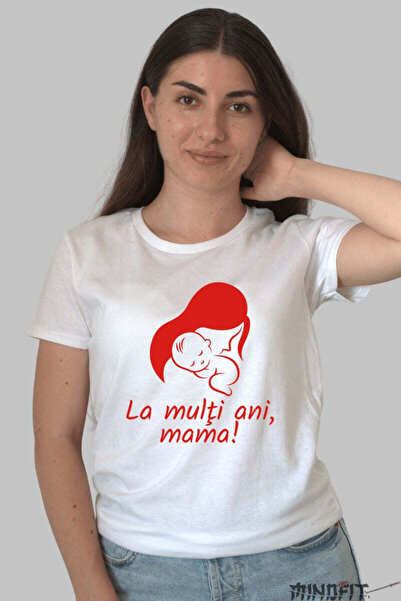 GILDAN Women's Red Mother and Child March 8 T-Shirt