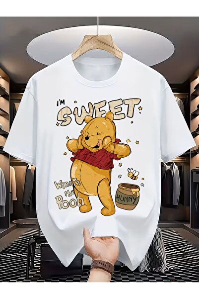 oneagılyazı -The-Pooh T-Shirt - Official Honey Print, Comfortable Round Neck ...
