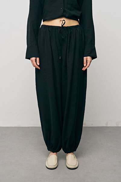 Orfeo Negro Women's Lyocell Luxe Silky Textured Jogger Pants