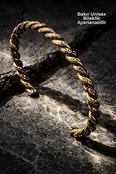 NBS Beautiful Naturel Stones Copper Unisex Bracelet with Brass Twist Design