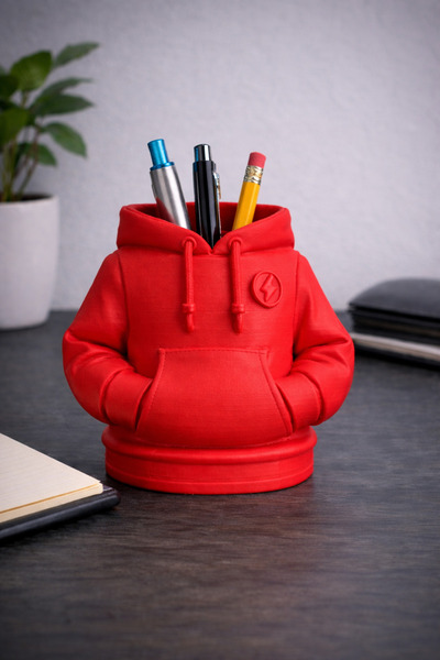 ESENLİWE Hoodie Tasarımlı Masaüstü Kalemlik Organizer | Dekoratif & Hediye 3D...
