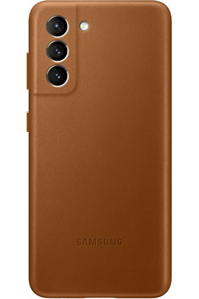 Samsung Δερμάτινο κάλυμμα πίσω καλύμματος καφέ (Galaxy S 21+ 5G)
