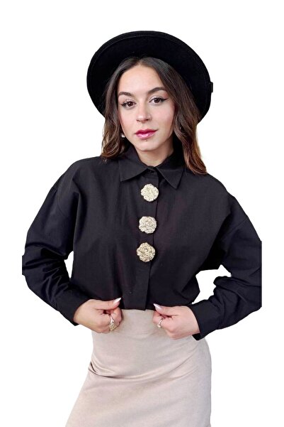 ÜMB broş detaylı oversize gömlek