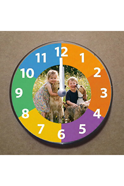 BK Design Kişiye Özel Magnet Saat Buzdolabı Süsü Duvar Saati 10,5cm MS5010