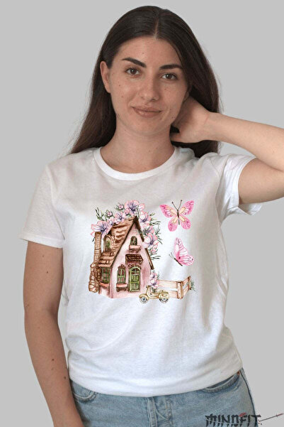 GILDAN Μαγεία της Εξοχικής Κατοικίας Γυναικείο Μπλουζάκι με Ανοιξιάτικα Λουλο...