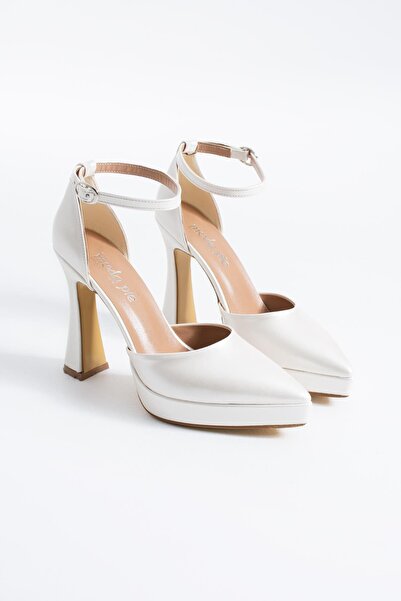 Moda Pie Likano Pointed Platform Women's Evening Dress Heeled Shoes Skin