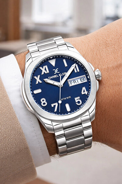 Daniel Klein Steel Cord&Case Calendar Men's Wristwatch Wrist Bracelet Gift Si...