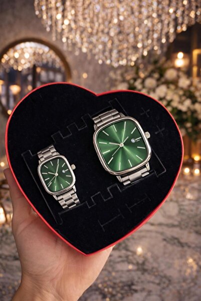 LOOQ Lover's Combination Women's & Men's Wristwatch in Heart-Shaped Box