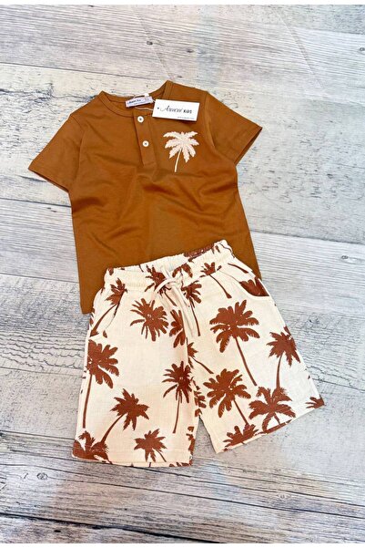 Store Müslin Kumaş Şortlu Erkek Takım
