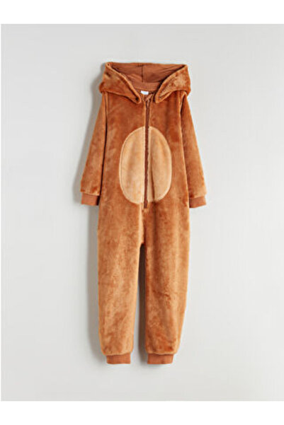 LC Waikiki Brown Plush Eared Boy's Jumpsuit