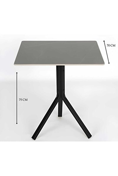 Arnohome Modern square side table with a black triple metal base – a stylish ...