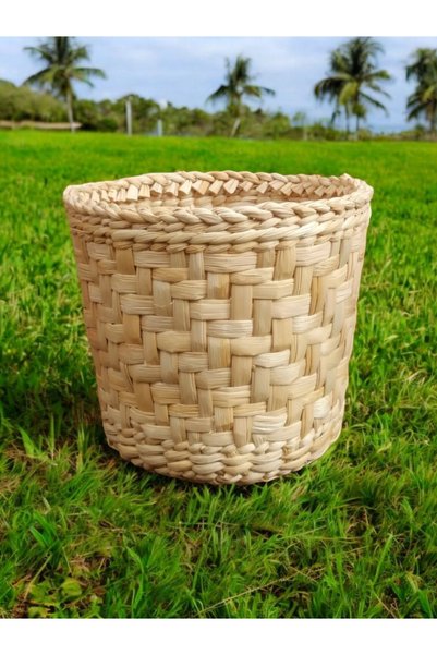 EM&MA DESİNG Hasir 4-Piece (3+1) Set Basket Kitchen Bathroom Garden Living Room Organizer Decor and Multi-Purpose Basket