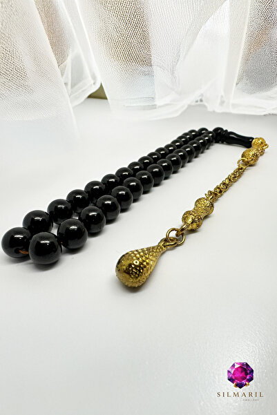 Silmaril Store Systematic Oltu Tesbih 33-Piece Sphere Cut Yellow Alpaca Tasse...