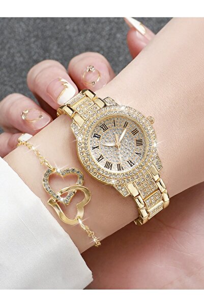 VEYA A six-piece set (watch + bracelets + rings + necklace) made of stainless...