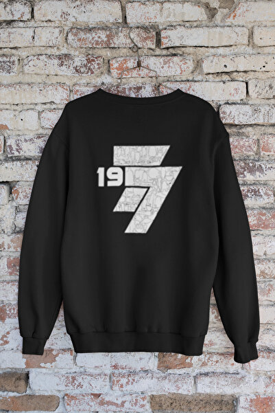 MG 1977 Printed Cotton Long Sleeved 3-Thread Shardoon Unisex Sweatshirt