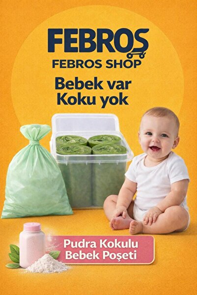Febros Pudra Kokulu Taşınabilir Çanta Boy Koku Giderici Koku Önleyici Bebek B...