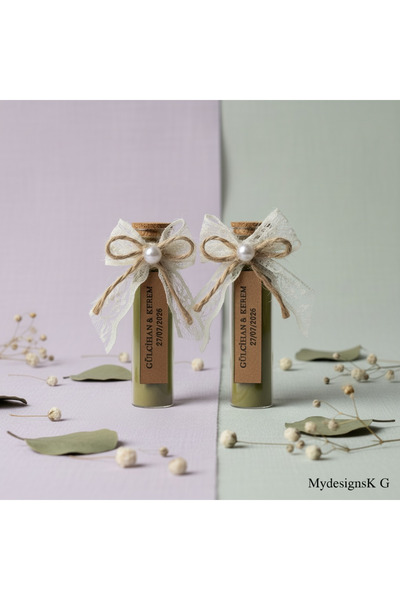MydesignsK G Kına Hediyesi Tüp Şişe Süslemeli 20 Adet Kşiselleştirilebilir