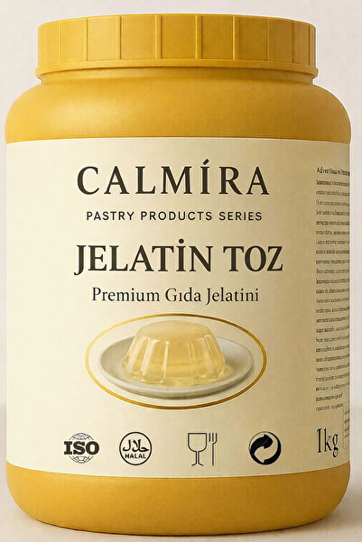 CALMİRA Jelatin Toz 1 kg / %100 Saf Sığır Jelatini Tozu / 240 Bloom / Helal S...