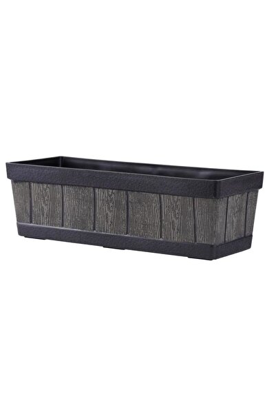 Mercaton Meraton Planter, PP Plastic, Wood Look, UV Resistant, Brown, 46x15x1...
