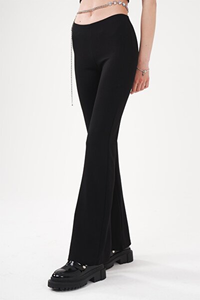 citycenterfashion بنطلون نسائي بخصر مطاطي من القماش الفولاذي ذو أرجل واسعة ct...