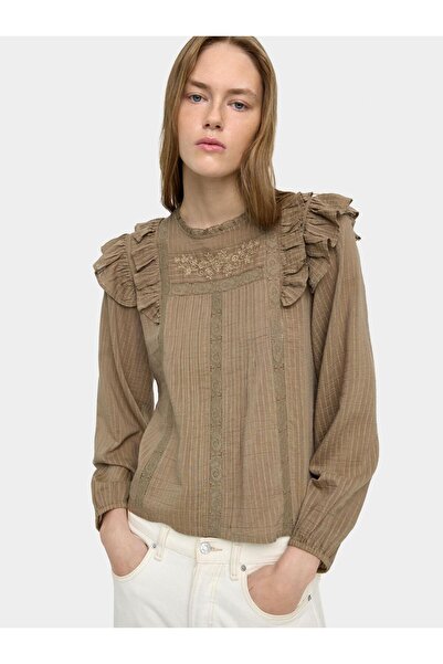 PARFOIS Nakışlı ve Fırfır Detaylı Bluz