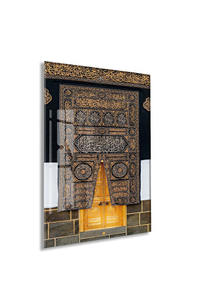 Peony Wood Craft Kâbe Kapısı ve Kisve Detayı | Tevhid Hat Sanatı Cam Tablo - ...