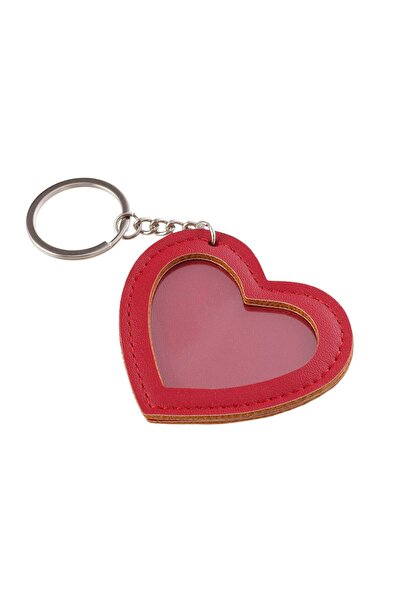 OEM Eco-Leather Keychain with Photo Insert, Heart Shape – Personalized Gift