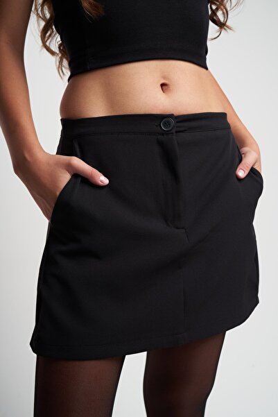 citycenterfashion Women's Front Button Detailed Dabil Short Skirt Cty-Abr-7129