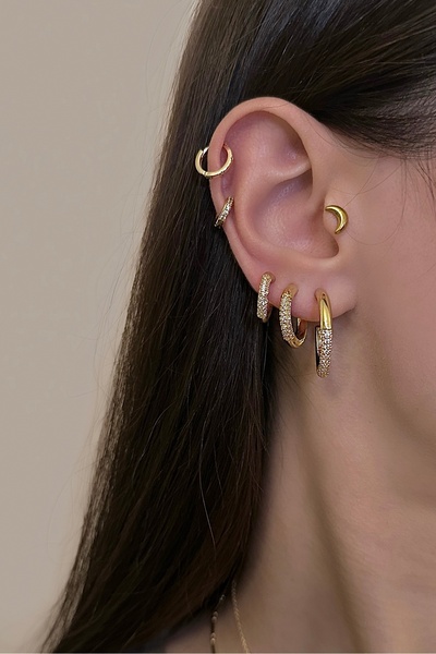 Okko Store Stone Rings 3-Piece Earrings