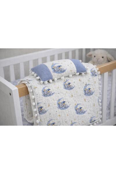 Müslin Alt Açma Minderi 70X45 cm + Bebek Yastığı 20X35 cm (Aydede)