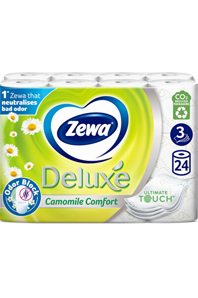 Zewa Hârtie Igienică Deluxe Camomile Comfort – 24 Role, 3 Straturi