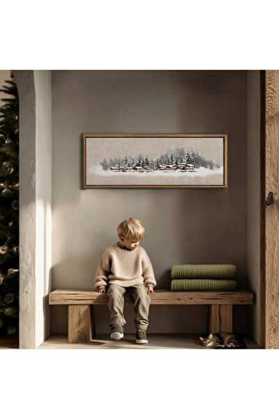 Tuba Decor Tek Parça Gerçek Ahşap Yatay Panorama Çerçeveli Tablo renkli tablo...