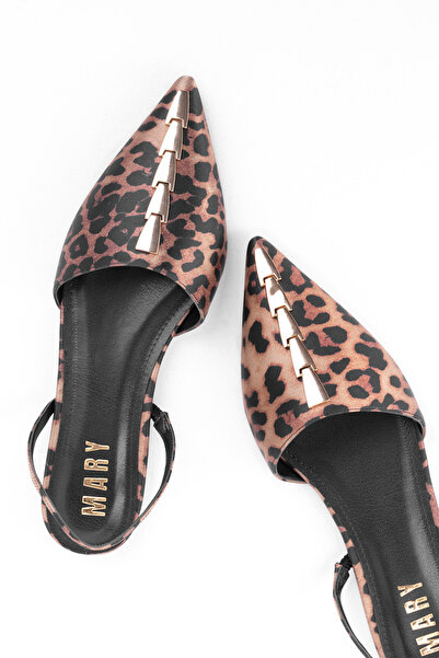 MARY Pointed Toe Low Heel Slingback Ballet Flats