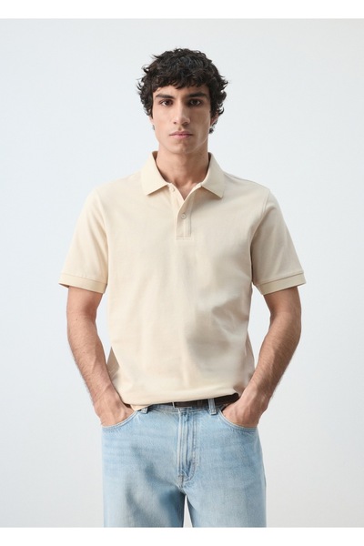 MANGO Man Regular kesim pamuklu pike polo gömlek