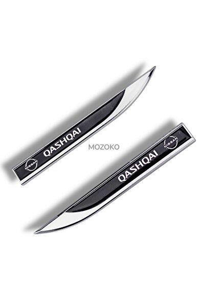 MOZOKO Kendinden Yapışkanlı Qashqai Uyumlu Logolu 3D Metal Krom Çamurluk Üstü...