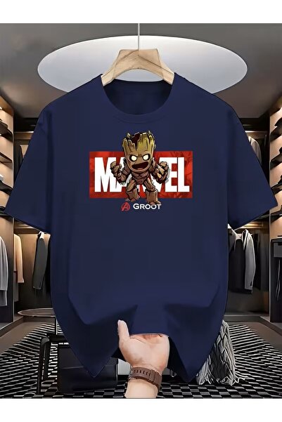 oneagılyazı Marvel- Men's Short Sleeve Round Neck Couple T-Shirt. For Daily Use