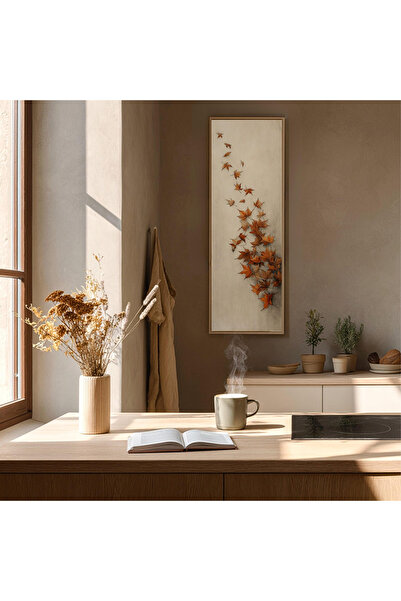 Tuba Decor Tek Parça Gerçek Ahşap dikey Panorama Çerçeveli Tablo renkli tablo...