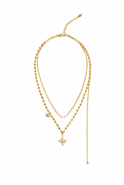 Okko Store Steel North Star Three Row Necklace