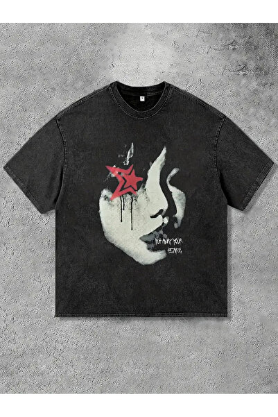 Le Savu تي شيرت ستار جيرل مطبوع قابل للغسل للجنسين مقاس كبير