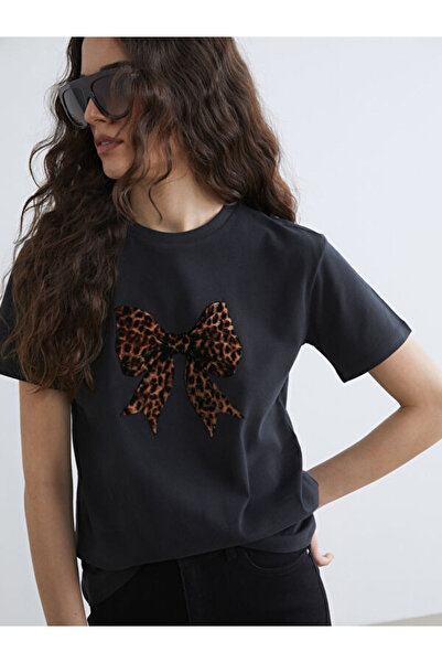 LC Waikiki I Zero Roba Collar Bow Printed Women's T-Shirt from Freezen Store