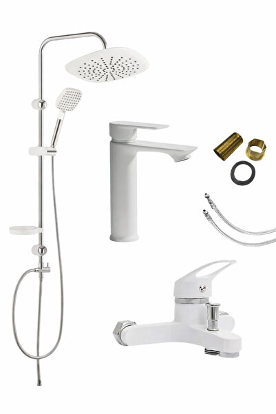 Fulcie 3'lü Full Lüx Set Robot - Sabit Banyo Lavabo Bataryası - Banyo Duş Bat...