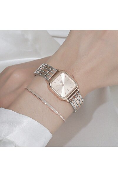 VEYA مجموعة فاخرة مكونة من ساعتين نسائيتين بتصميم بسيط من الفولاذ المقاوم للصدأ