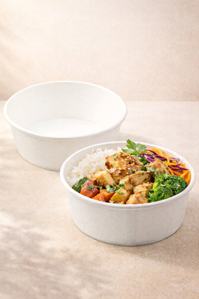 PureEarth Kraft Salad Bowl with PET Lid | 750 ml -300 Pieces | Food-Grade, Bi...