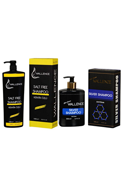 wallence Salt-Free Shampoo 1000ml & Silver Shampoo 500ml Set of 2
