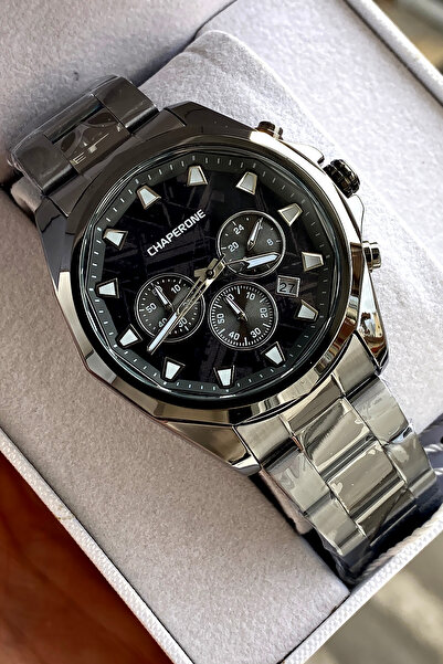 Chaperone ساعة يد رجالية أصلية بحزام فولاذي هدية للحبيب هدية عيد الحب